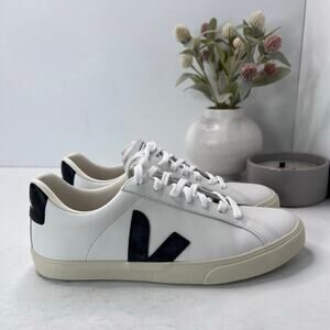 Veja Esplar Logo Leather Sneaker Extra White/Black Women's 10 Sporty Sneaker